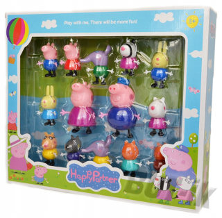 Rozprávková postavička - Veľká sada PEPPA PIG 14 figúrky PEPA rodiny