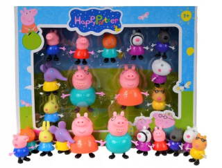 Rozprávková postavička - Big Set of Family Pig Peppa 11 Elements