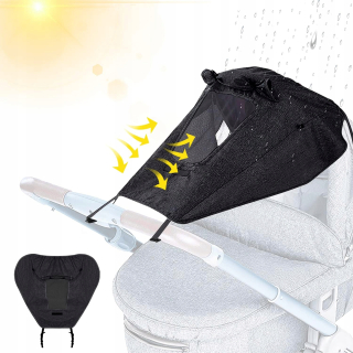 Dáždnik na kočík SAIL, OBAL NA DETSKÝ KOČÍK, VEĽKÝ, 66 cm, sivý