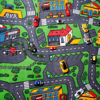 Koberec do detskej izby - Autá DISNEY MATA ulici na trase CAR 180x200