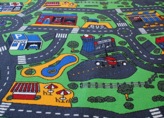 Koberec do detskej izby - Koberec City Life 200x240 ulice mestská polícia stráž
