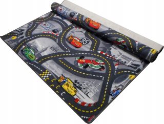 Koberec do detskej izby - Disney Cars 100x150 Koberce Road Racing Grey