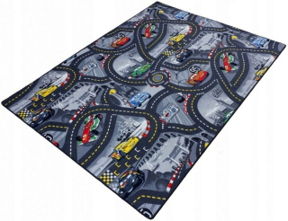 Koberec do detskej izby - Koberec Disney Cars 140x200 Mestské ulice 4 farby