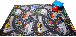 Koberec do detskej izby - Koberec Disney Cars ulice Mata Autá 160x200 4 farby