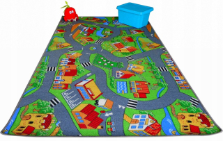 Koberec do detskej izby - Koberec pre dieťa mat 140x250 ulíc cestnú dediny