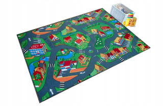 Koberec do detskej izby - Koberec Road Wieś uliciach mesta Farma Cars 300x350