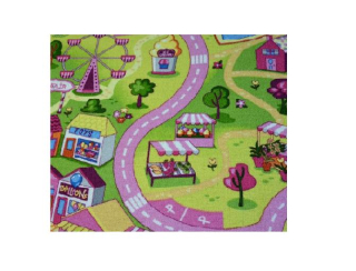 Koberec do detskej izby - Detské koberce 82x250 ulice Sladký Mesto Rose