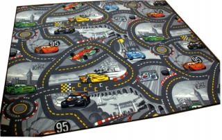 Koberec do detskej izby - Detský koberec Cars Disney ulice auto 150x200
