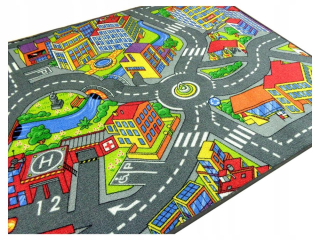 Koberec do detskej izby - Detské koberce rohože ulice pre deti 160x220 cesty