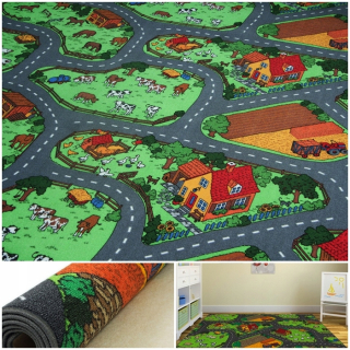 Koberec do detskej izby - Koberec Farm 160x200 Streets City Village Traktor