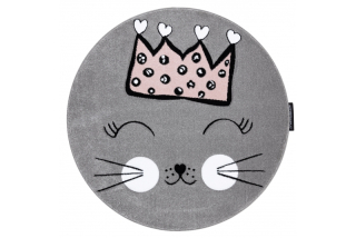 Koberec do detskej izby - Koberec Petit 120 Petit Cat Kitten Crown neďaleko Gray