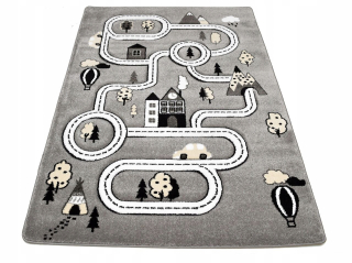 Koberec do detskej izby - Koberec Petit Mesto hory Streets Gray3d 80x150
