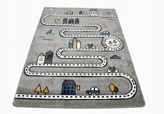 Koberec do detskej izby - 3D koberec Petit Town ulice Streets Gray 120x170