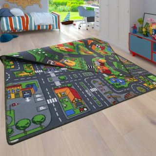 Koberec do detskej izby - Koberec Streets City Farma 180x200 Dva v jednom