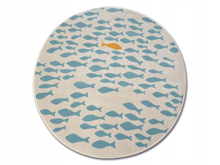 Koberec do detskej izby - Deti kobercová Pastel Circle 120cm Fish Cream # B724