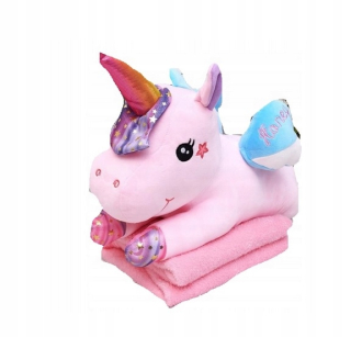 Deka s vankúšom 2v1 Pink Unicorn Maskot