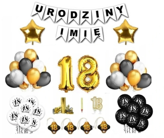 Výzdoba 18 Eighteen Birthday Balloons Set