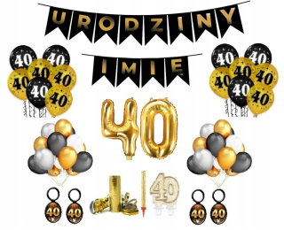 Balóny na párty - Výzdoba 40 štyridsať narodeniny balóniky set