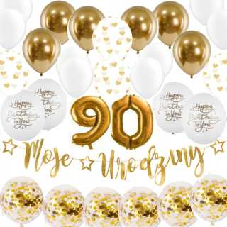 Balóny na párty - Dekorácia BALÓNIA 90 SADA 90 rokov narodeniny 20-99