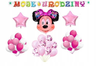 Balóny na párty - Dekorácie Set Birthday Balloons Mouse Minnie