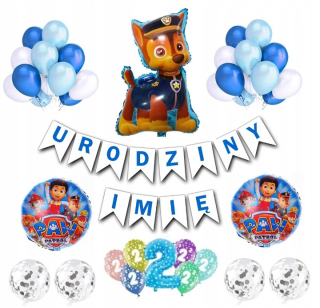 Balóny na párty - Pokrmy Balloons Psie Patrol Birthday Akýkoľvek Name