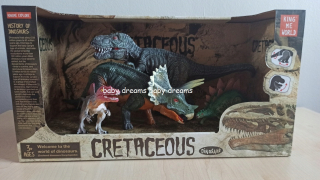Dinosaury 4 ks Tyrannosaurus Triceratops pohybujúcich el.