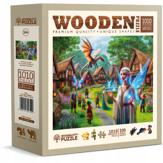 Drevené puzzle 1000 kusov - Fancy Village - Wooden.City