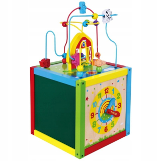 Drevená Educational Cube Cube 5v1 Viga hračky