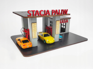Drevená čerpacie stanice pre autá autá autá