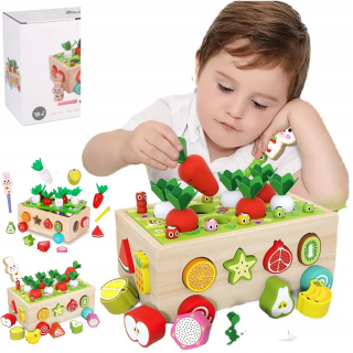 Drevená kocka Montessori Sorter horčíkové bloky