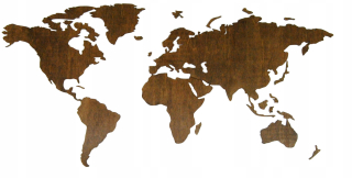 Detské samolepky na stenu - Drevená mapa sveta 120x60cm 3D efektová dekorácia