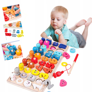 Drevené abacus montessori čísla písmen