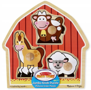 Drevené puzzle Farm 3 Elem 12054 Melissa Doug