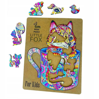 Drevená Fox puzzle so zvieracími prvkami 25 el.