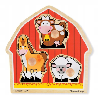Drevený veľký puzzle s madlami - stodola