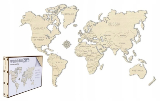 Drevená Puzzle 3D Wooden.City - World Map L