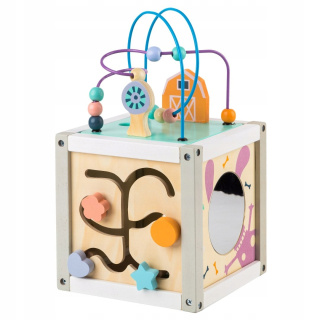 Drevený triedič vzdelávacích členok + klocki ecotoys