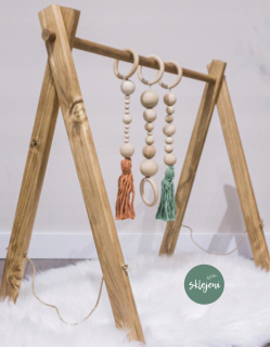 Hrazda pre deti - Drevená Educational Stand Detská Gym Montessori