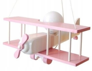 Luster do detskej izby - Veľké detské Lamp Zwis Airplane Pink - White