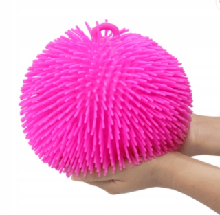 POP IT - Veľký chlpatý loptu Gniotek so strapcami 18cm gumou