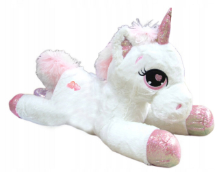 Veľký maskot jednorožec plnený plyšový 50 cm