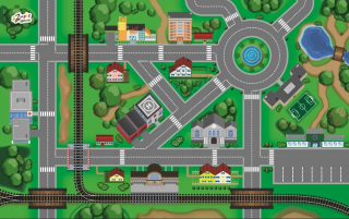 Veľké Mat Mesto Streets na aute 100x160cm