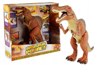 Veľký dinosaurus na batériách vrieskajúcich tyrannosaurus