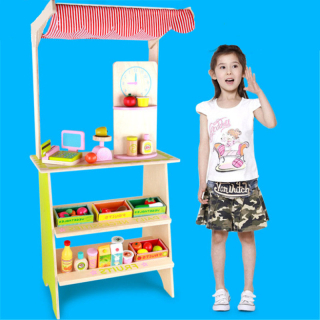 Detská pokladňa - obchod - Veľký drevený simulácia store