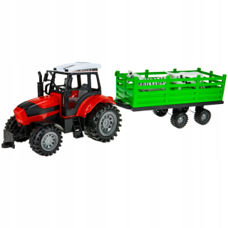 Traktor - Veľký traktor s prívesom a zvieratami. Traktor