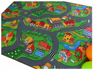 Koberec do detskej izby - Detský koberec 150x300 ulice cesty Farma Cars