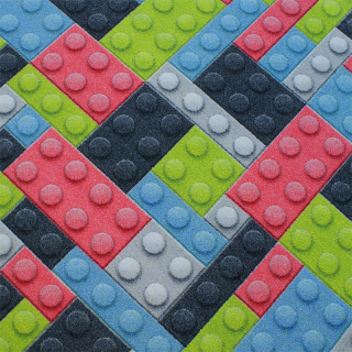 Koberec do detskej izby - Kobercové Blocks 3D efekt modrá 200x300
