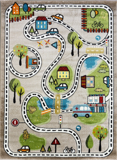 Koberec do detskej izby - Koberec Smart Kids 3D 120x170 Streets City MESTO !!