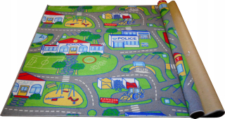 Koberec do detskej izby - Koberec pre chlapcov 120x200 policajného traktora bager
