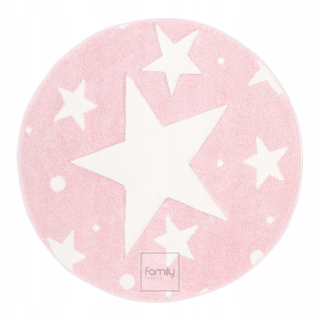 Koberec do detskej izby - Detský koberec Pink Stars 506 - kruh Fi 140